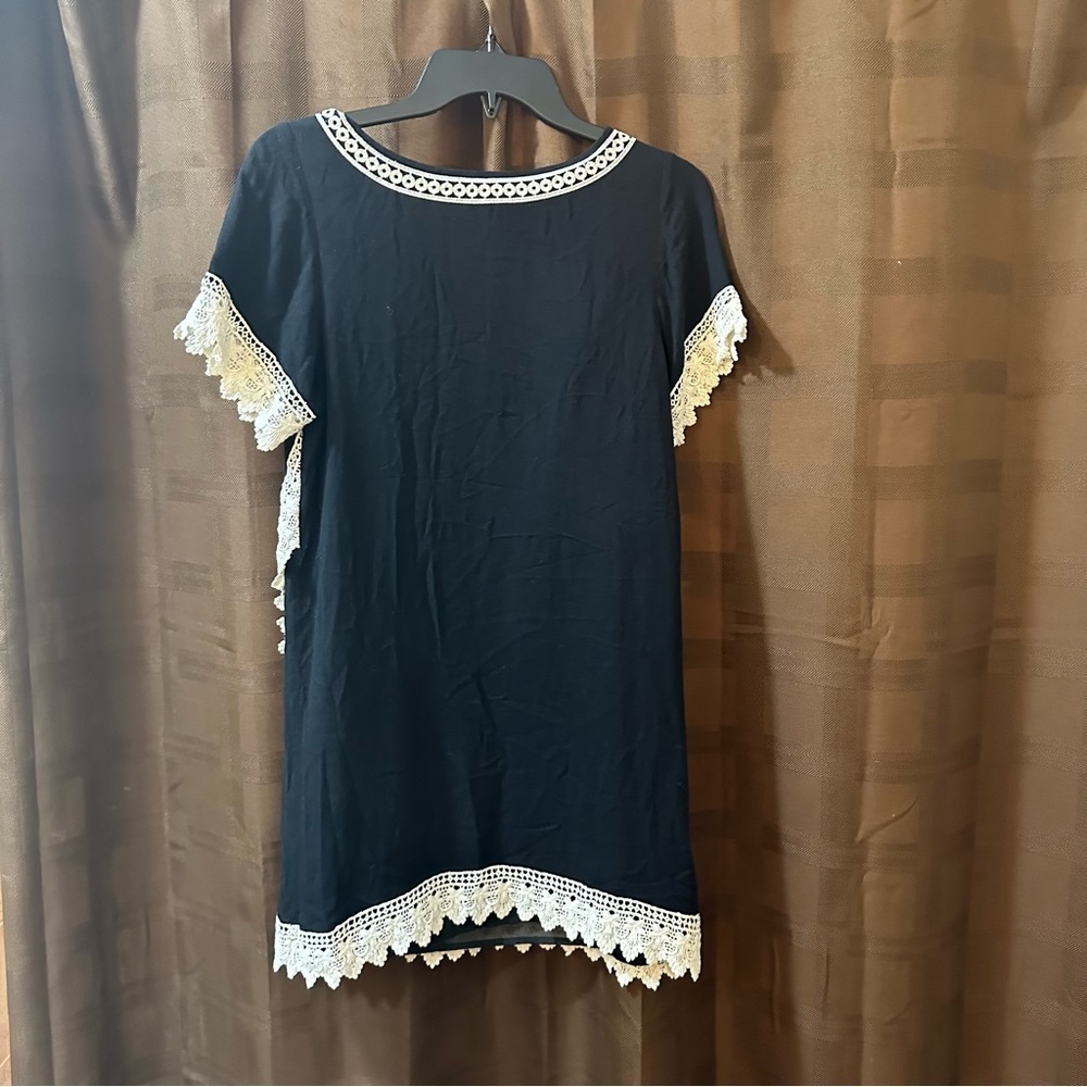 THML Mini Dress with Black & White Embroidery. Size Small - Picture 5 of 5